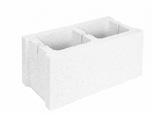 BLOQUE DE HORMIGÓN LISO 39X19X19 CM BLANCO