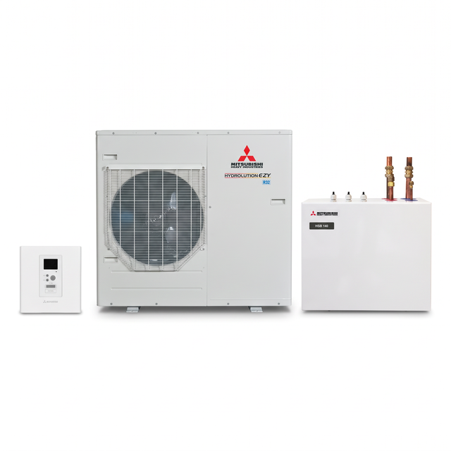 BOMBA DE CALOR AEROTERMIA MITSUBISHI HYDROLUTION PARTIDO FLEXIBLE F5B-W 7KW R32 BIBLOC UNIDAD EXTERIOR + BASICO + DEPOSITO ACS 300L (FDCW60VNX-W/ HSB60-W/ RC-HY40-W/ CPD11-25M-65) MONOFASICO