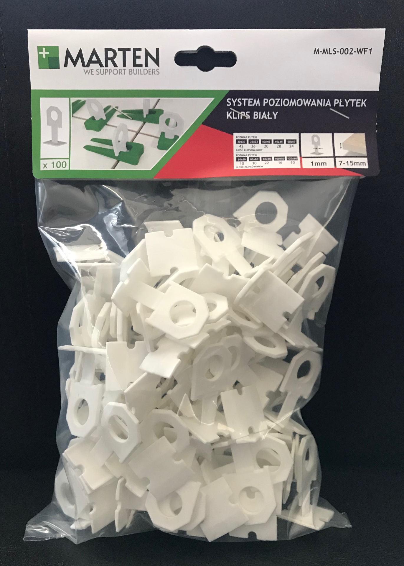System poziomujący do płytek KLIN + KLIPS 50 + 50 SZT 1 MM - 2
