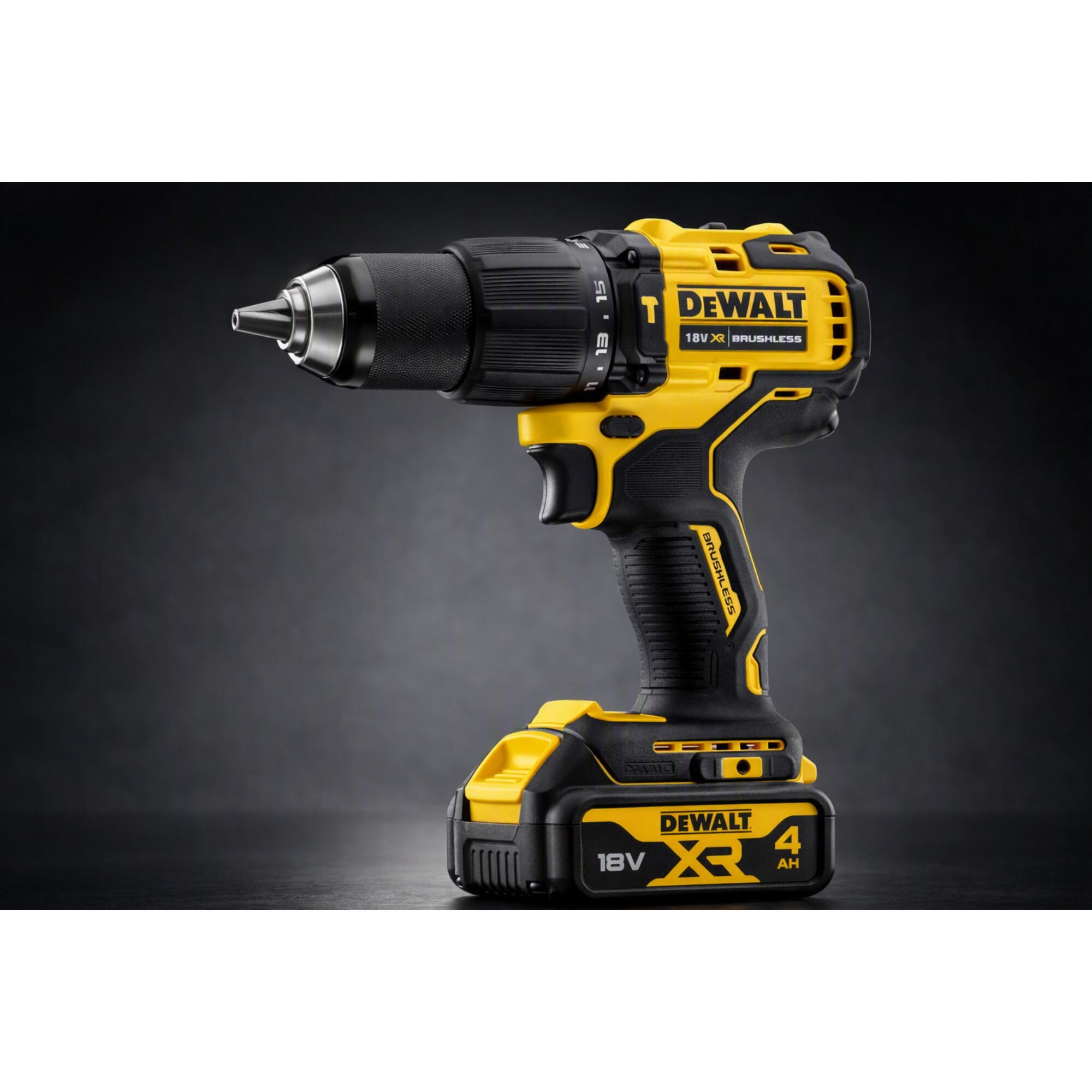 Masina de gaurit si insurubat, cu percutie, cu 2 acumulatori, 18 V, 4 Ah, DeWalt DCD709M2-QW, 1650 rpm, mandrina rapida, motor fara perii