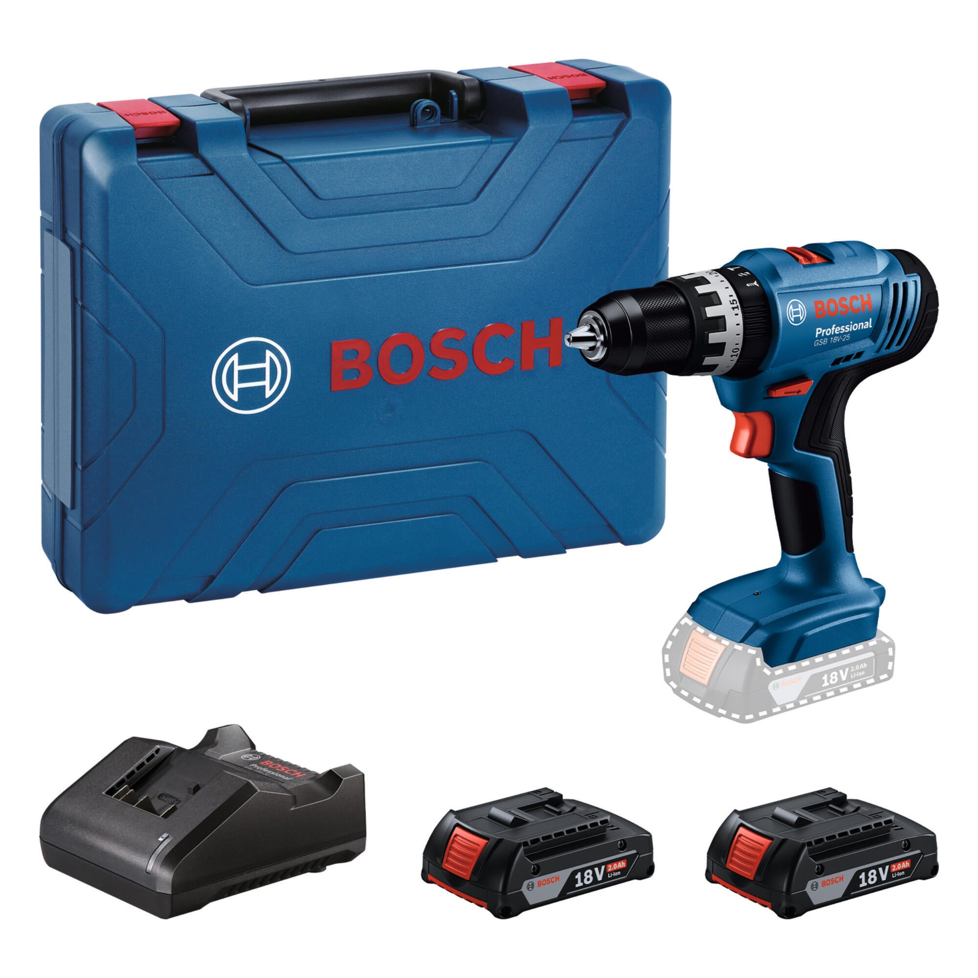 Wiertarko-wkrętarka akumulatorowa 18 V, BOSCH GBH 18V-25 - 2