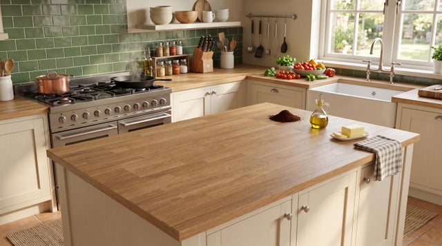 ENCIMERA MADERA MACIZA ROBLE 240 X 63 X 3,8 CM