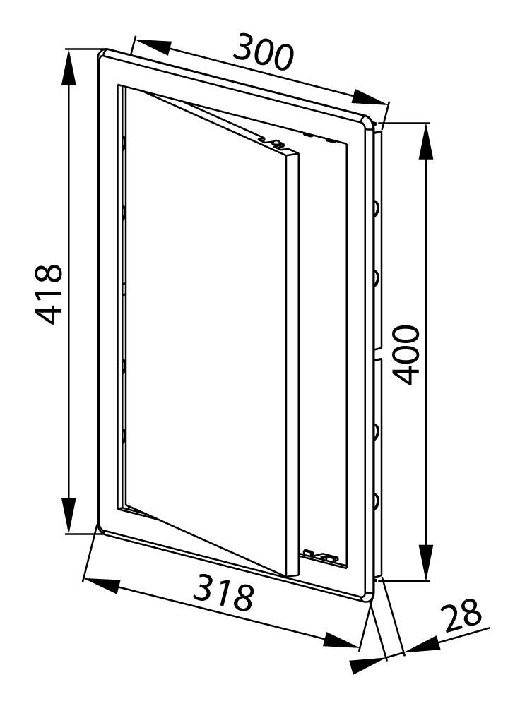 Drzwiczki rewizyjne plastikowe 25x33 białe - 2