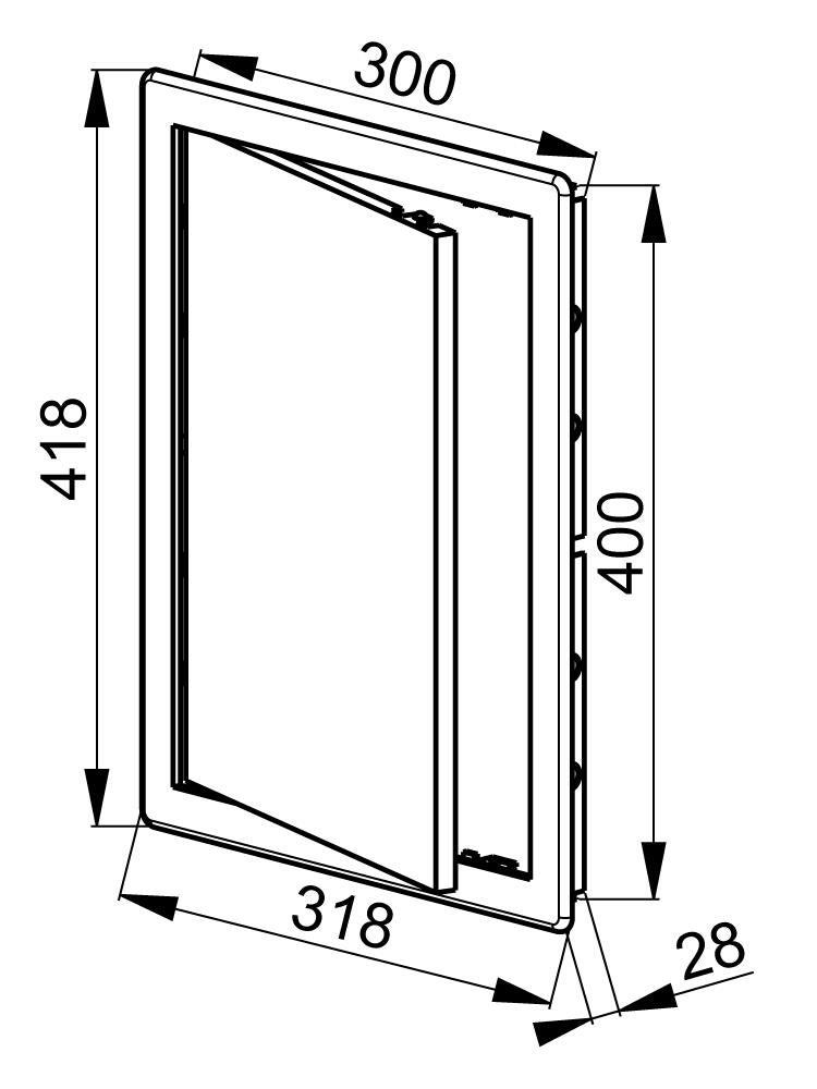 Drzwiczki rewizyjne plastikowe 30x40 białe - 2