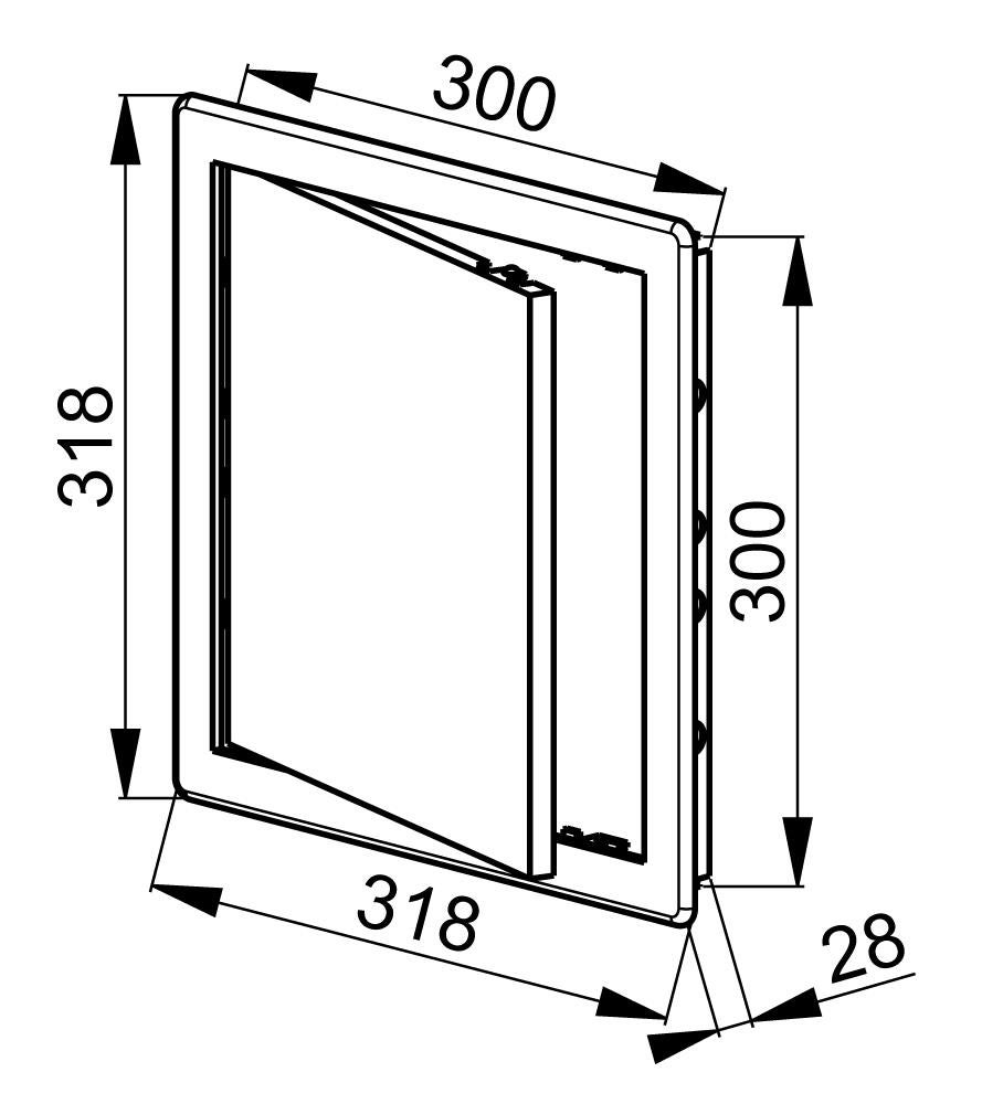 Drzwiczki rewizyjne plastikowe 30x30 białe - 2