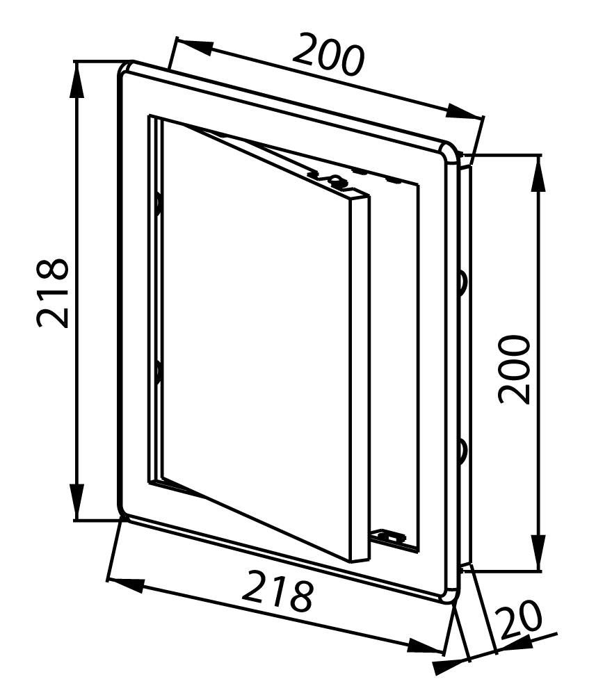 Drzwiczki rewizyjne plastikowe 20x20 białe - 2