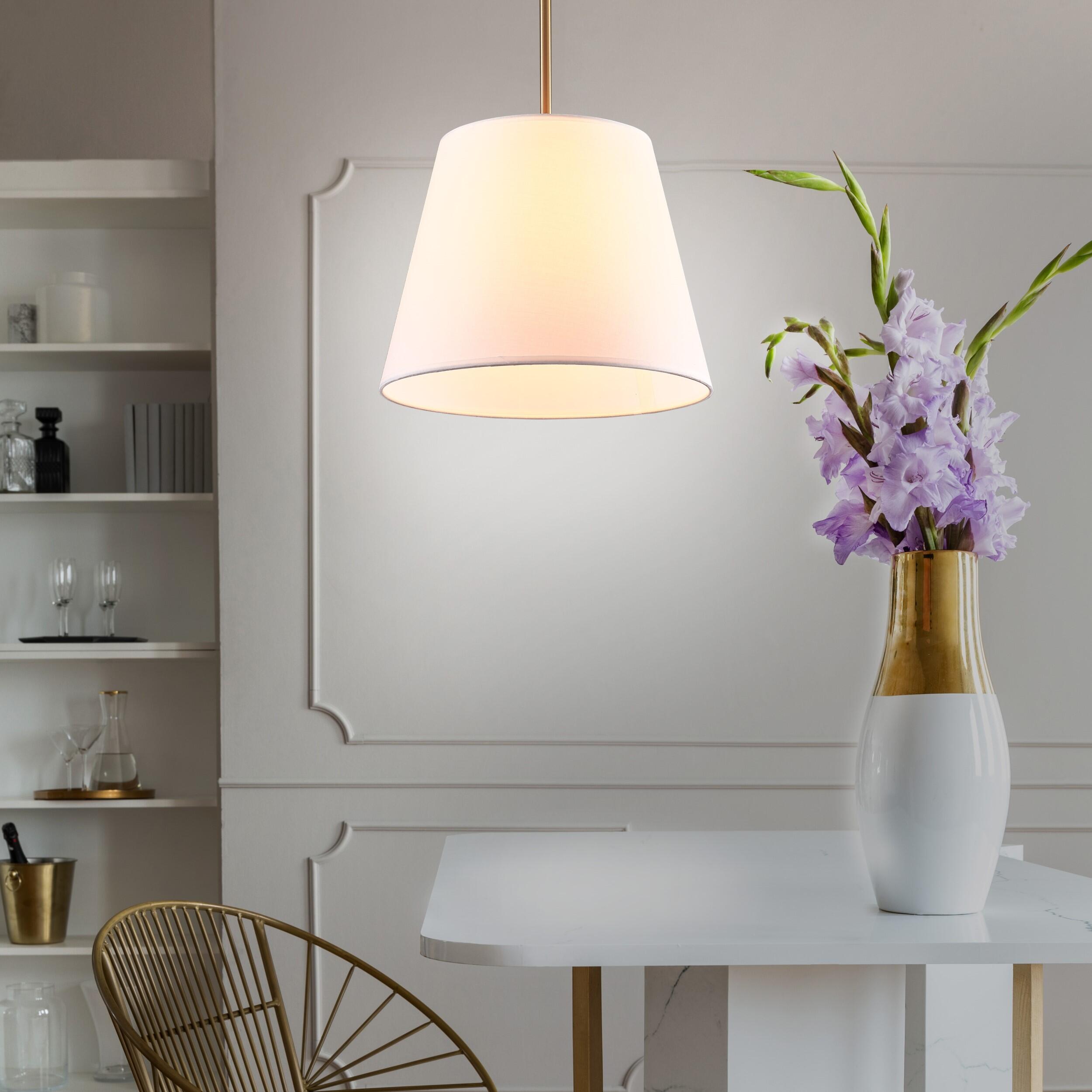 Lampa wisząca Elena 1xE27 biała/złota - 2
