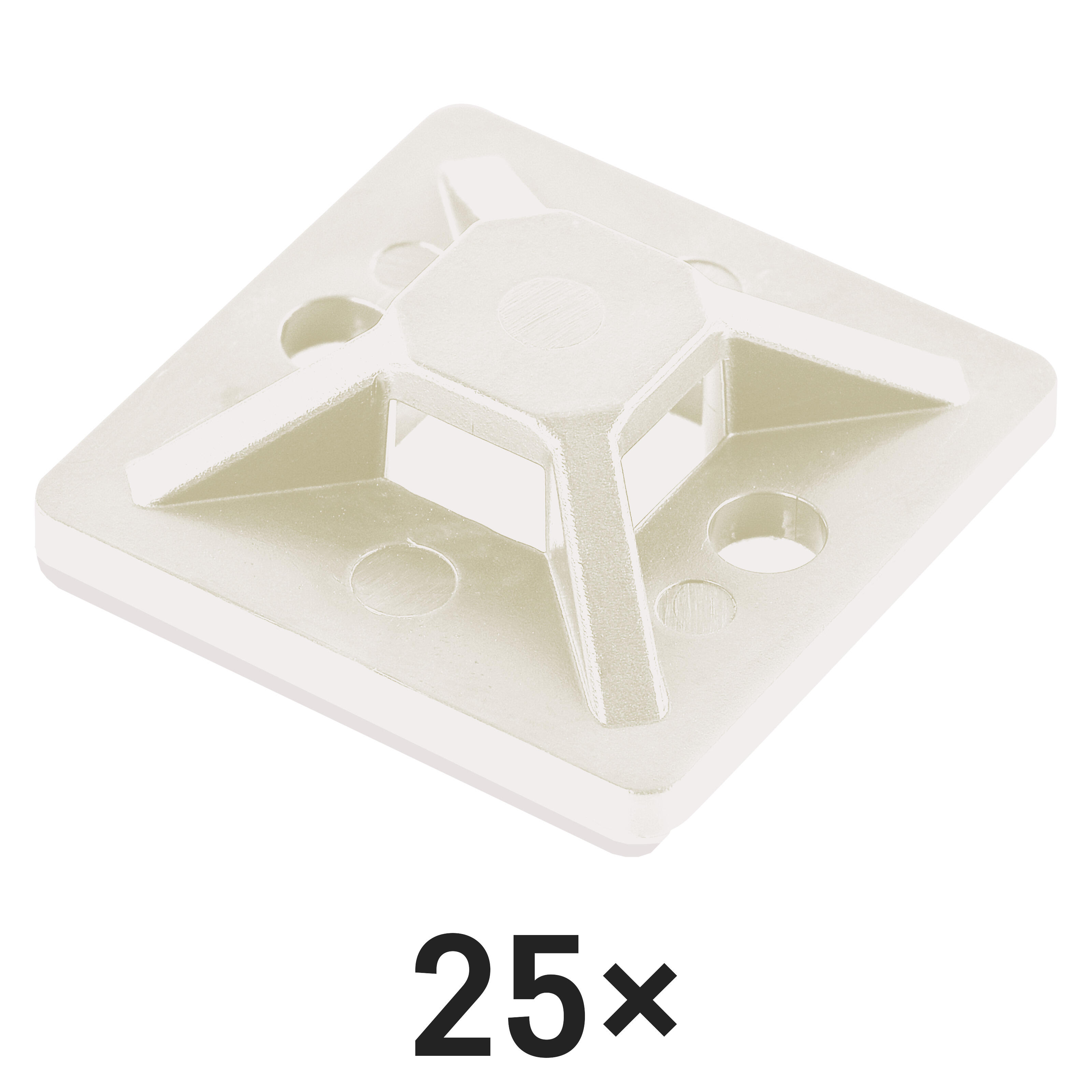 Uchwyt opasek przyklejany 30x30 mm 25 szt biały - 2