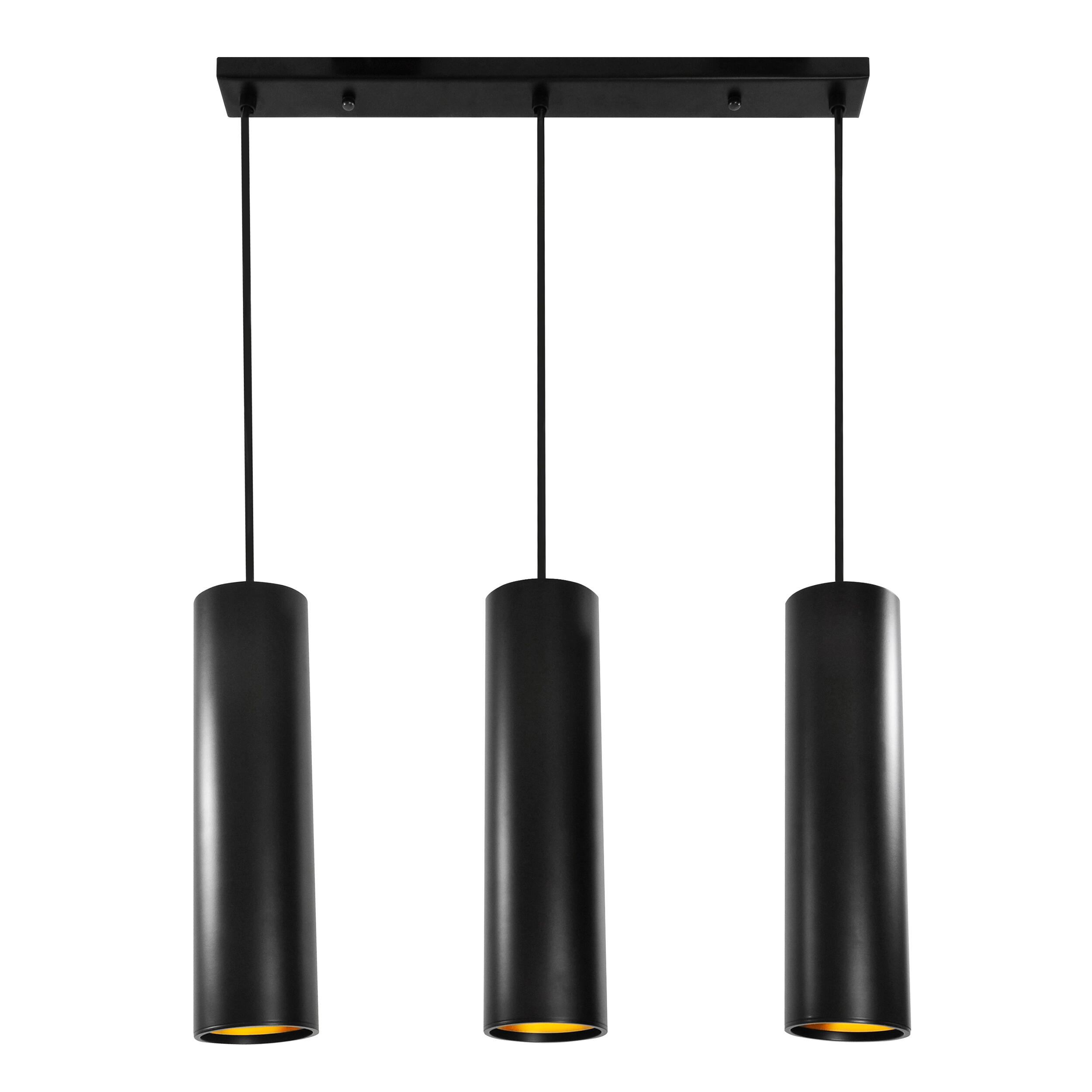 Lampa wisząca Lati 3xGU10 czarna/złota