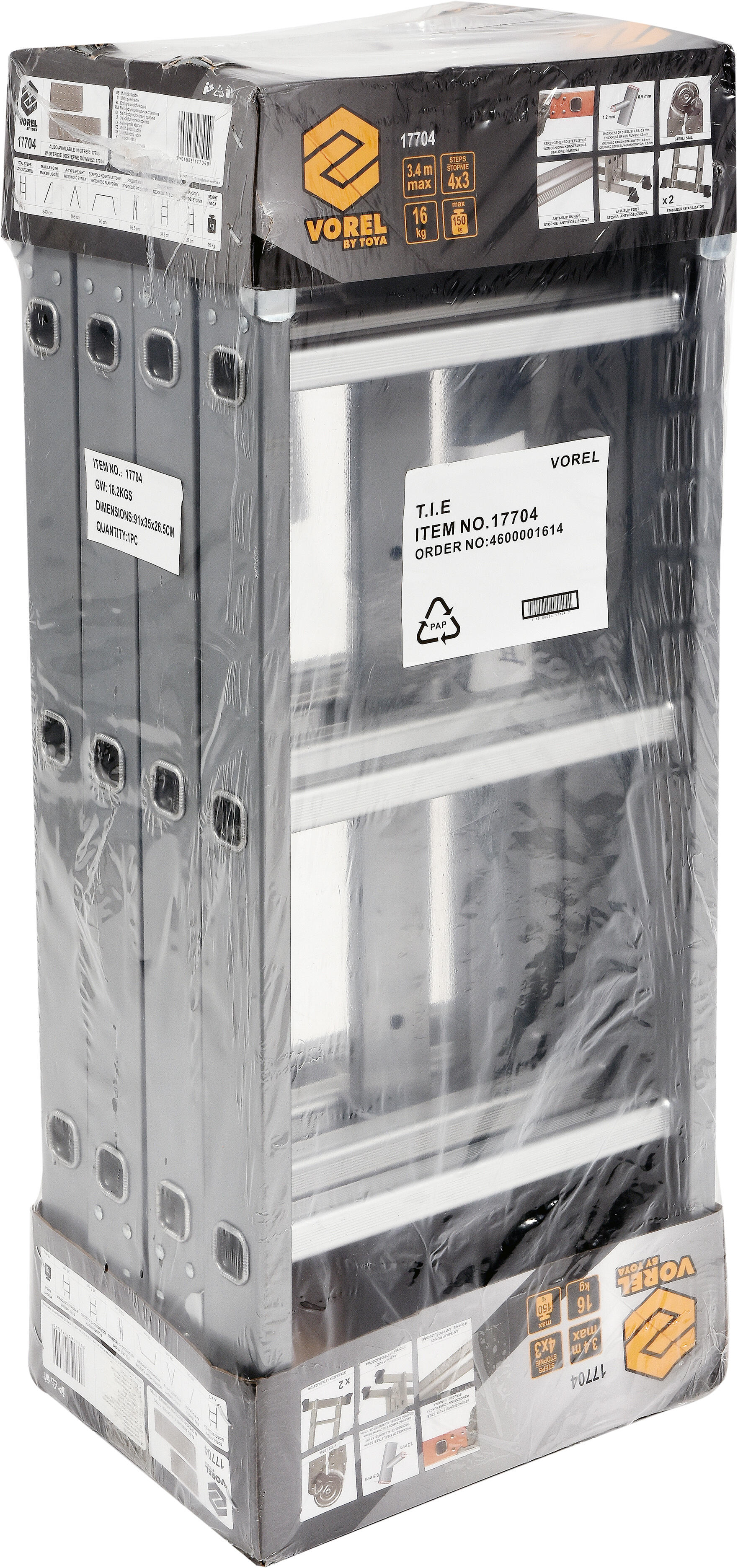 Drabina aluminiowa wielofunkcyjna12 - stopniowa nośność 150 kg - 2