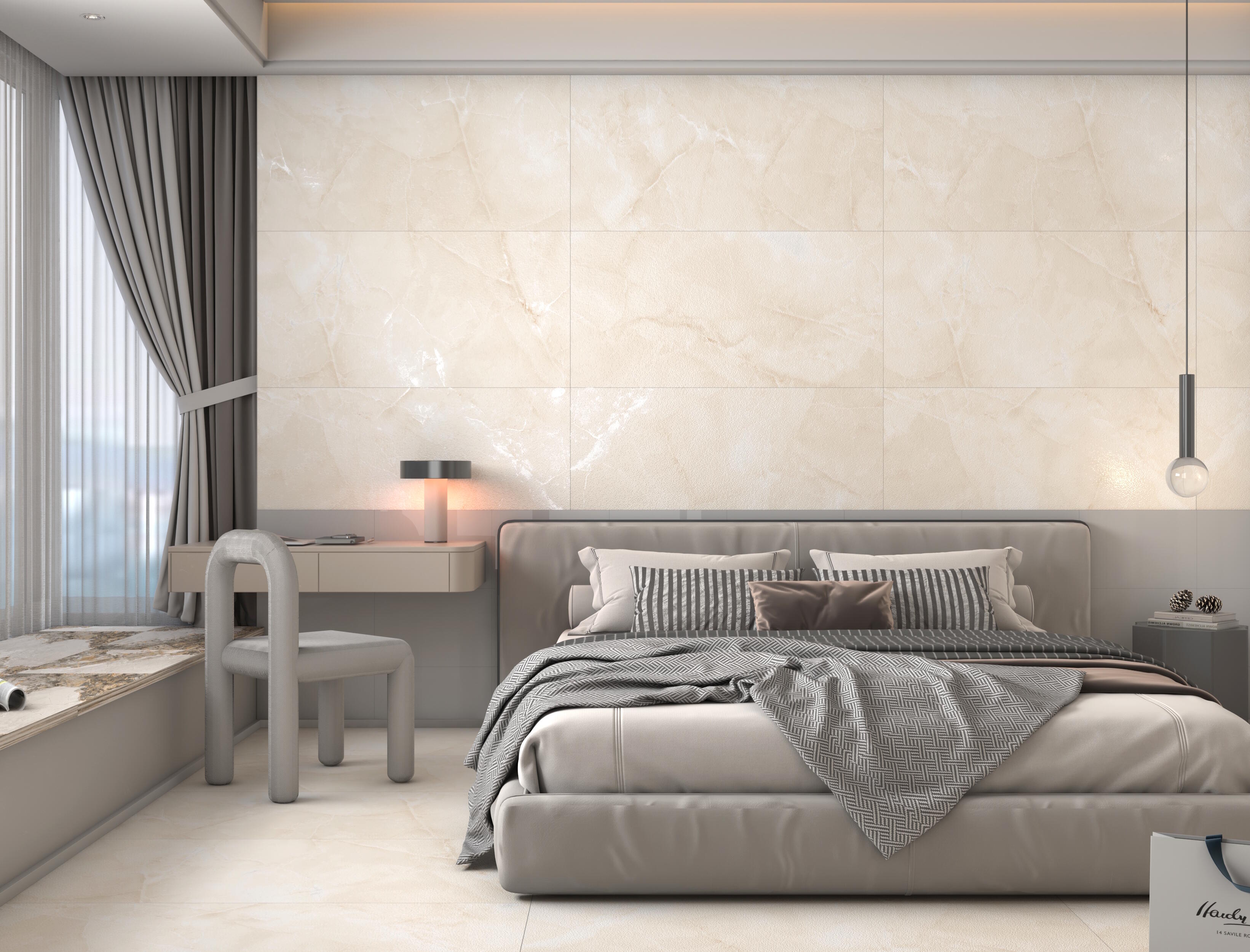 Gres szkliwiony Onyx Snow Beige lappato carving 60x120 cm 1,44 m2 - 2