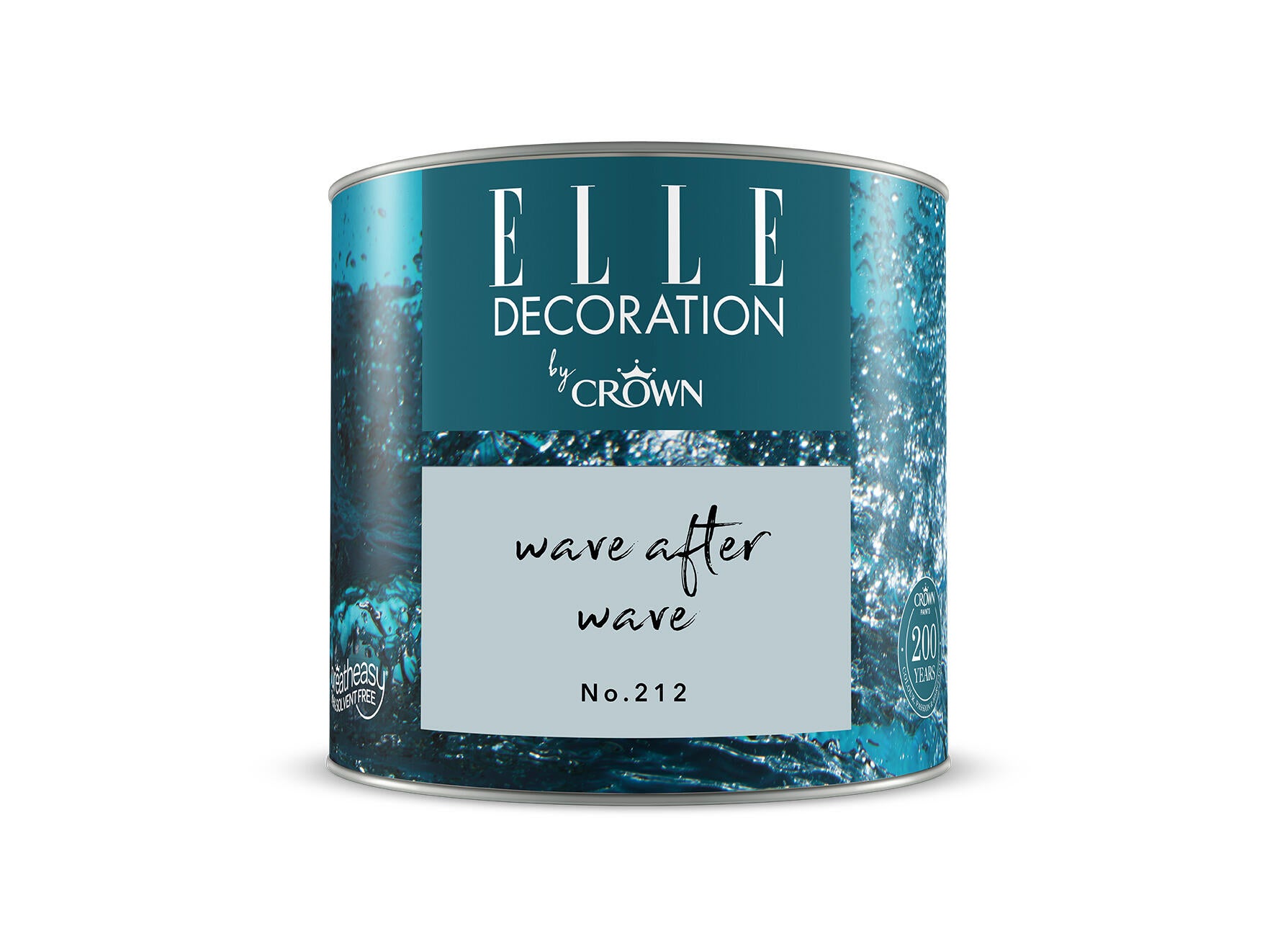 Pittura per interni super lavabile, ELLE DECORATION by Crown blu wave after wave 212 opaco, 0.125 L - 2