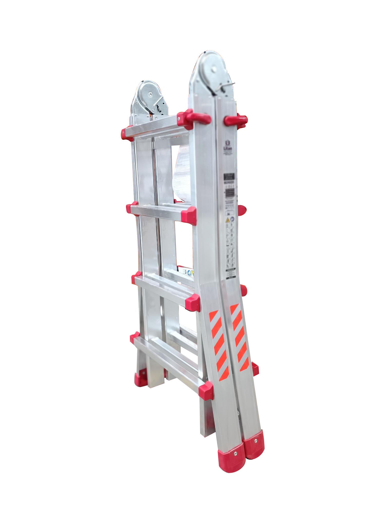 ESCALERA METÁLICA MULTIPOSICIÓN DE ALUMINIO 7+7 PELDAÑOS - 2