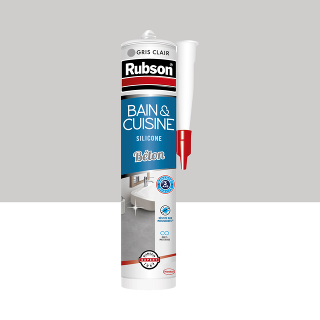 Mastic d'étanchéité Cuisine et bain RUBSON gris clair 280ml