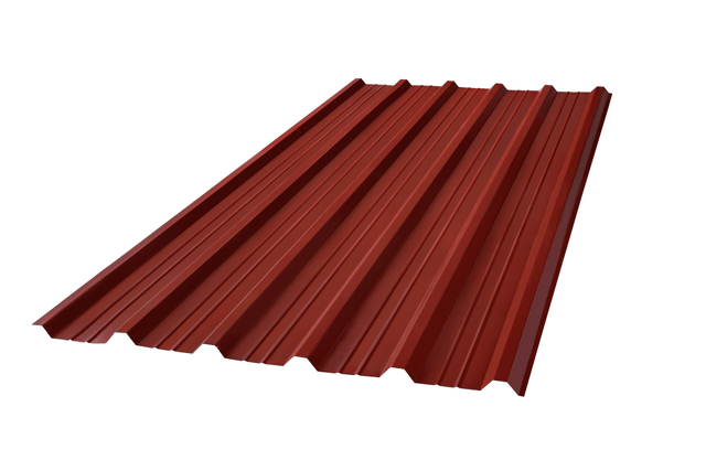 PLACA ACERO LACADO TRAPEZOIDAL 2X1 M ROJO