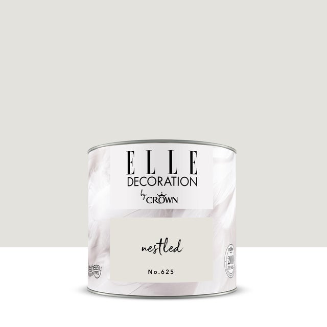Pittura per interni super lavabile, ELLE DECORATION by Crown bianco nestled 621 opaco, 0.125 L
