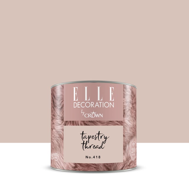 Pittura per interni super lavabile, ELLE DECORATION by Crown rosa tapestry thread 418 opaco, 0.125 L