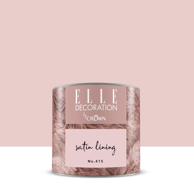 Pittura per interni super lavabile, ELLE DECORATION by Crown rosa satin lining 415 satinato, 0.125 L