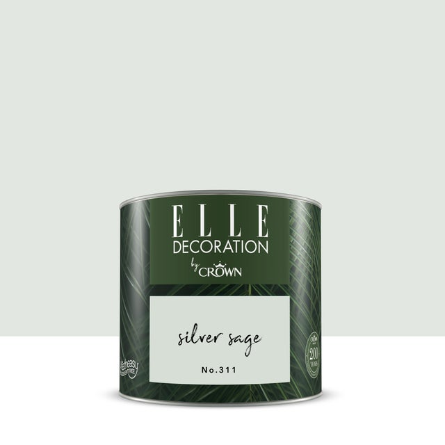 Pittura per interni super lavabile, ELLE DECORATION by Crown verde silver sage 311 opaco, 0.125 L