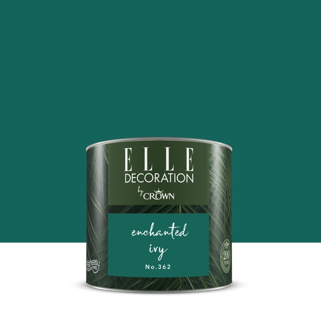 Pittura per interni super lavabile, ELLE DECORATION by Crown verde enchanted ivy 362 opaco, 0.125 L