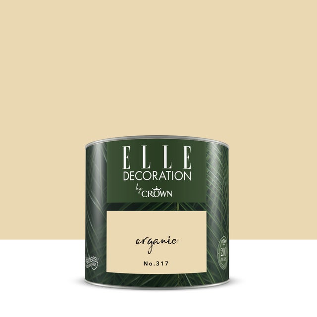 Pittura per interni super lavabile, ELLE DECORATION by Crown giallo organic 317 opaco, 0.125 L