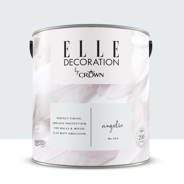 Pittura per interni super lavabile, ELLE DECORATION by Crown bianco angelic 606 opaco, 2.5 L