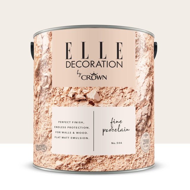 Pittura per interni super lavabile, ELLE DECORATION by Crown beige fine porcelain 506 opaco, 2.5 L
