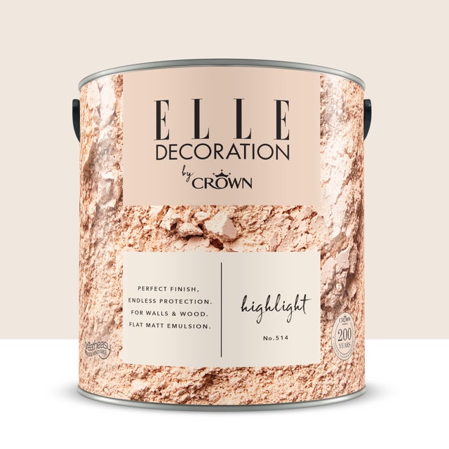 Pittura per interni super lavabile, ELLE DECORATION by Crown beige highlight 514 opaco, 2.5 L