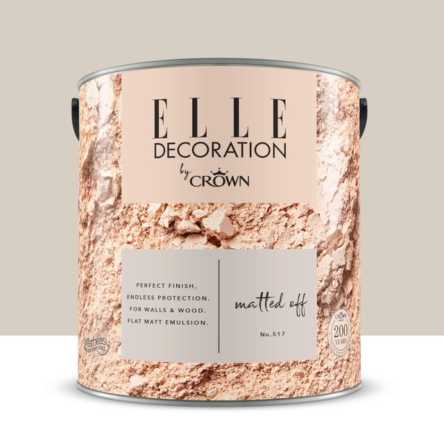 Pittura per interni super lavabile, ELLE DECORATION by Crown beige matted off 517 opaco, 2.5 L