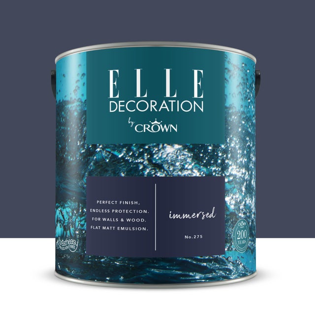 Pittura per interni super lavabile, ELLE DECORATION by Crown blu immersed 275 opaco, 2.5 L