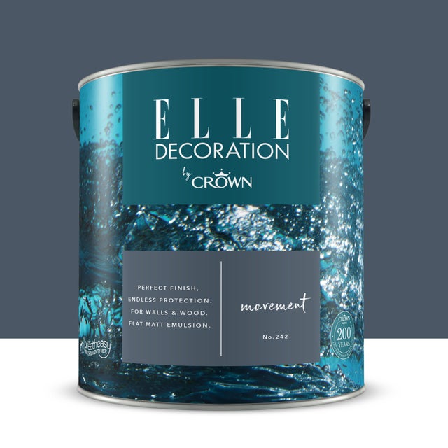 Pittura per interni super lavabile, ELLE DECORATION by Crown grigio movement 242 opaco, 2.5 L