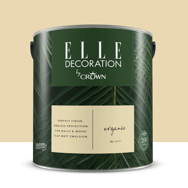 Pittura per interni super lavabile, ELLE DECORATION by Crown giallo organic 317 opaco, 2.5 L