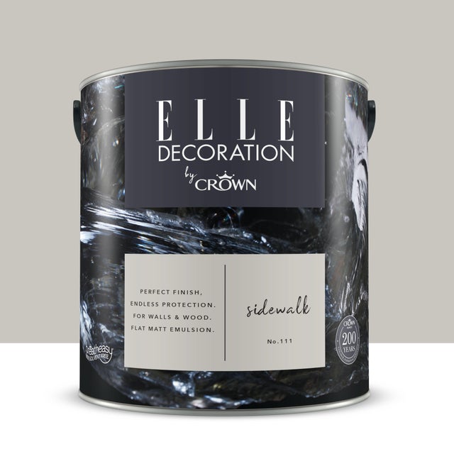 Pittura per interni super lavabile, ELLE DECORATION by Crown beige sidewalk 111 opaco, 2.5 L