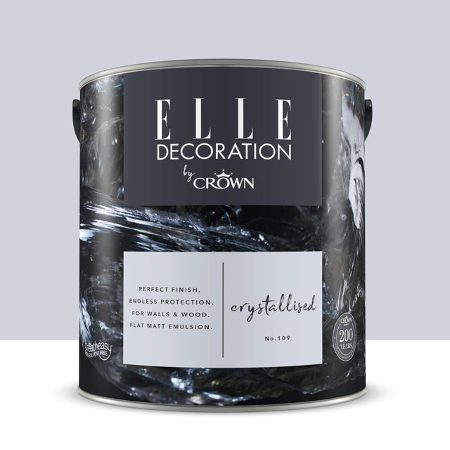 Pittura per interni super lavabile, ELLE DECORATION by Crown grigio crystallised 109 opaco, 2.5 L
