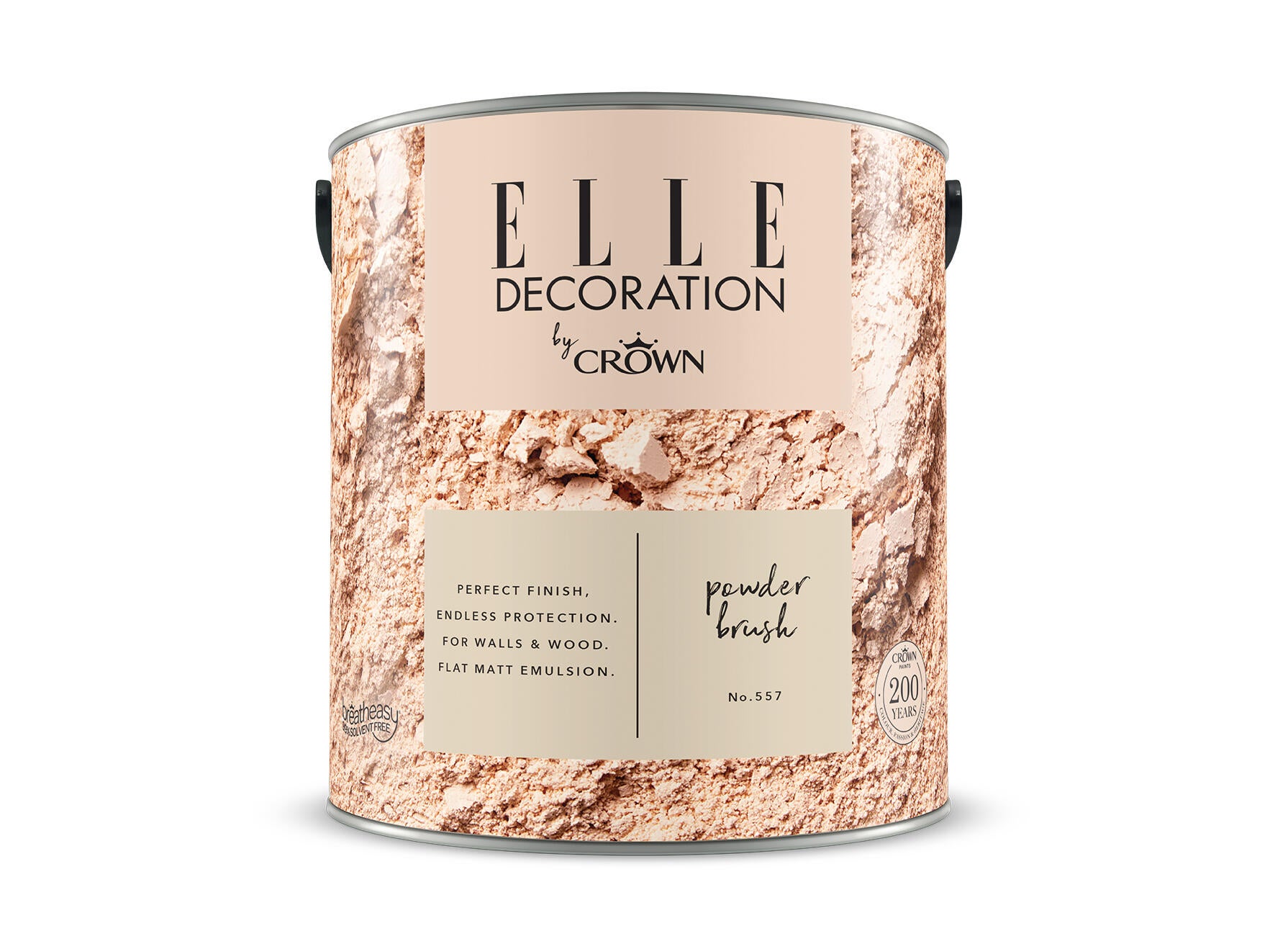 Pittura per interni super lavabile, ELLE DECORATION by Crown beige powder brush 557 opaco, 2.5 L - 2