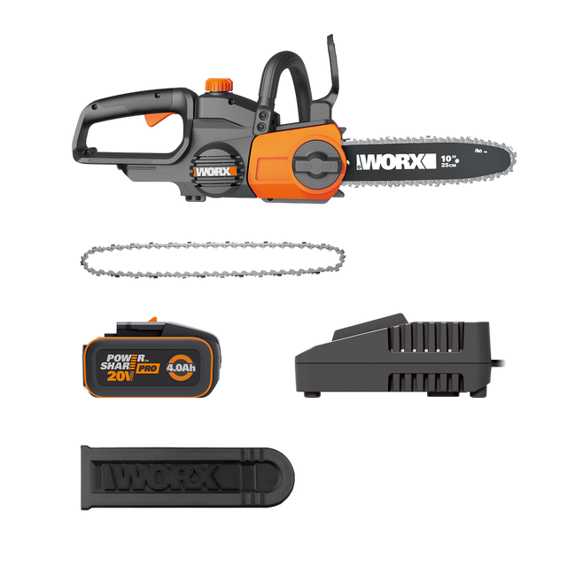 Piła łańcuchowa akumulatorowa 25 cm 20V + akumulator 4Ah + dodatkowy łańcuch WORX