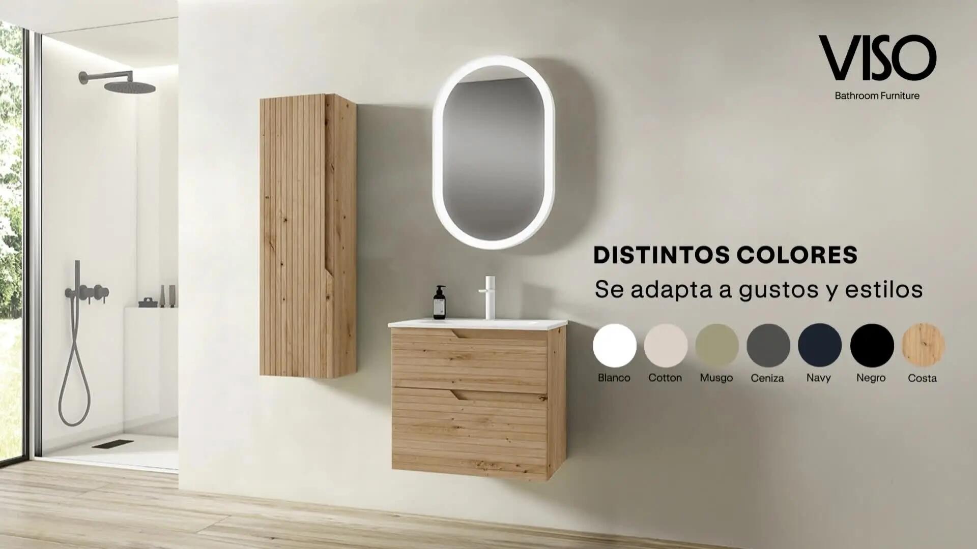 Mueble de baño Iris verde 80x45 cm (lavabo no incluido) - 3