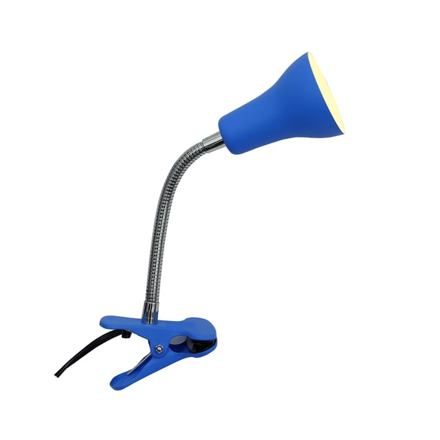 Lampe de bureau à pince Salta, acier, bleu, H.20 cm INSPIRE, GU10