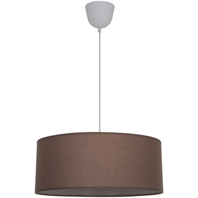 Lampadario Moderno Sitia bianco paralume marrone 3x E27 ø48cm INSPIRE