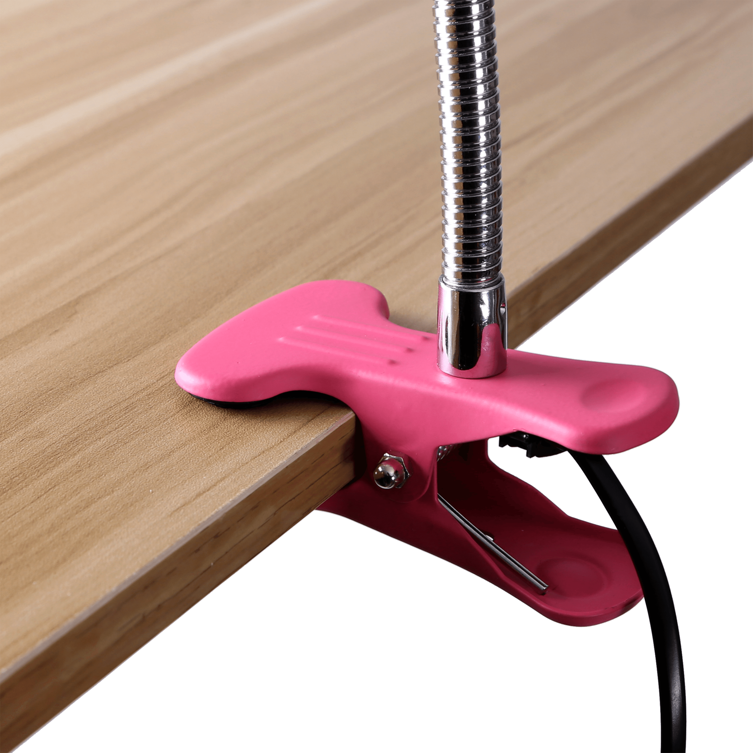 Flexo para escritorio compatible con casquillo GU10 Salta INSPIRE con estructura acero rosa de pinza alimentación a red - 6