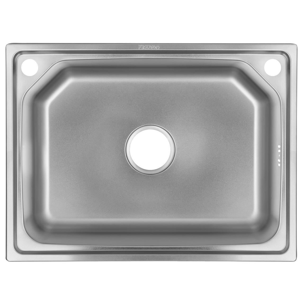Chiuveta bucatarie din inox, 60 x 45 cm, adancime cuva 22 cm, incastrabila, reversibila
