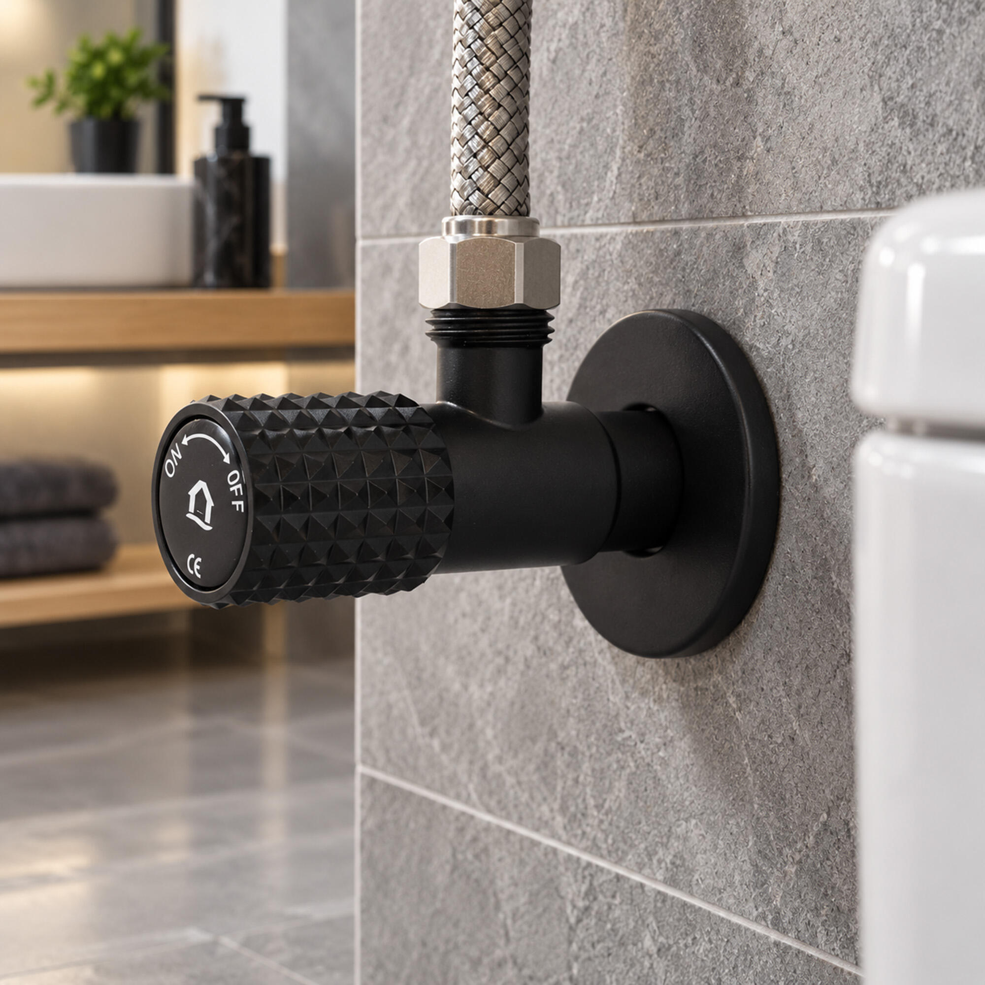 Robinet coltar Black matte, inox, 1/2x3/8