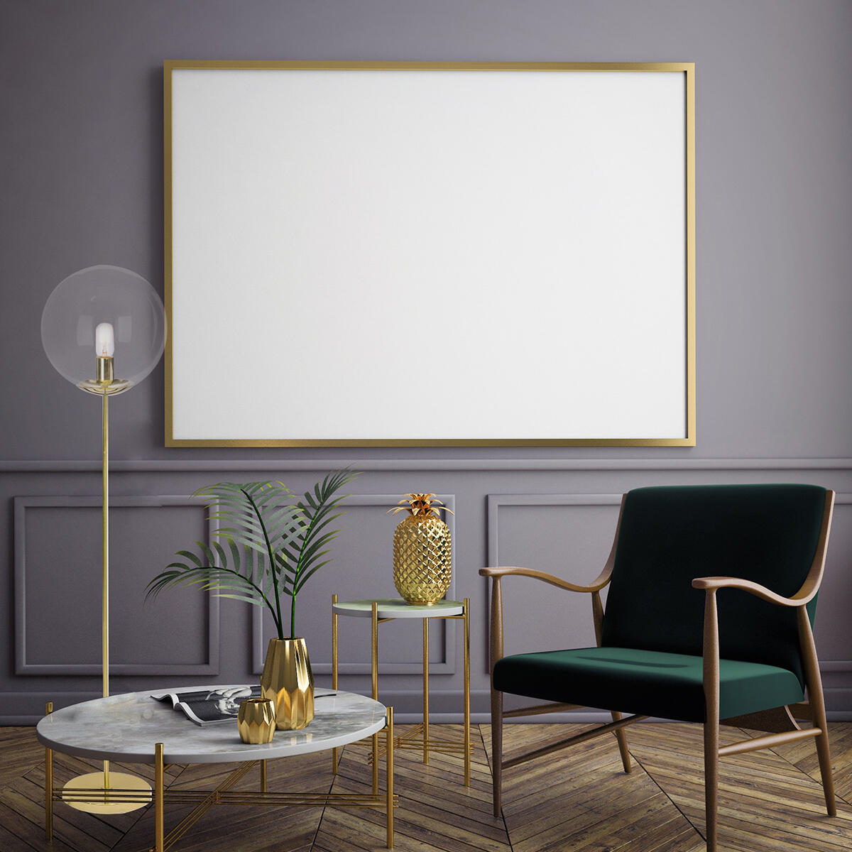 Lampadaire Globus, verre, doré,  H.161 cm, E27 - 5