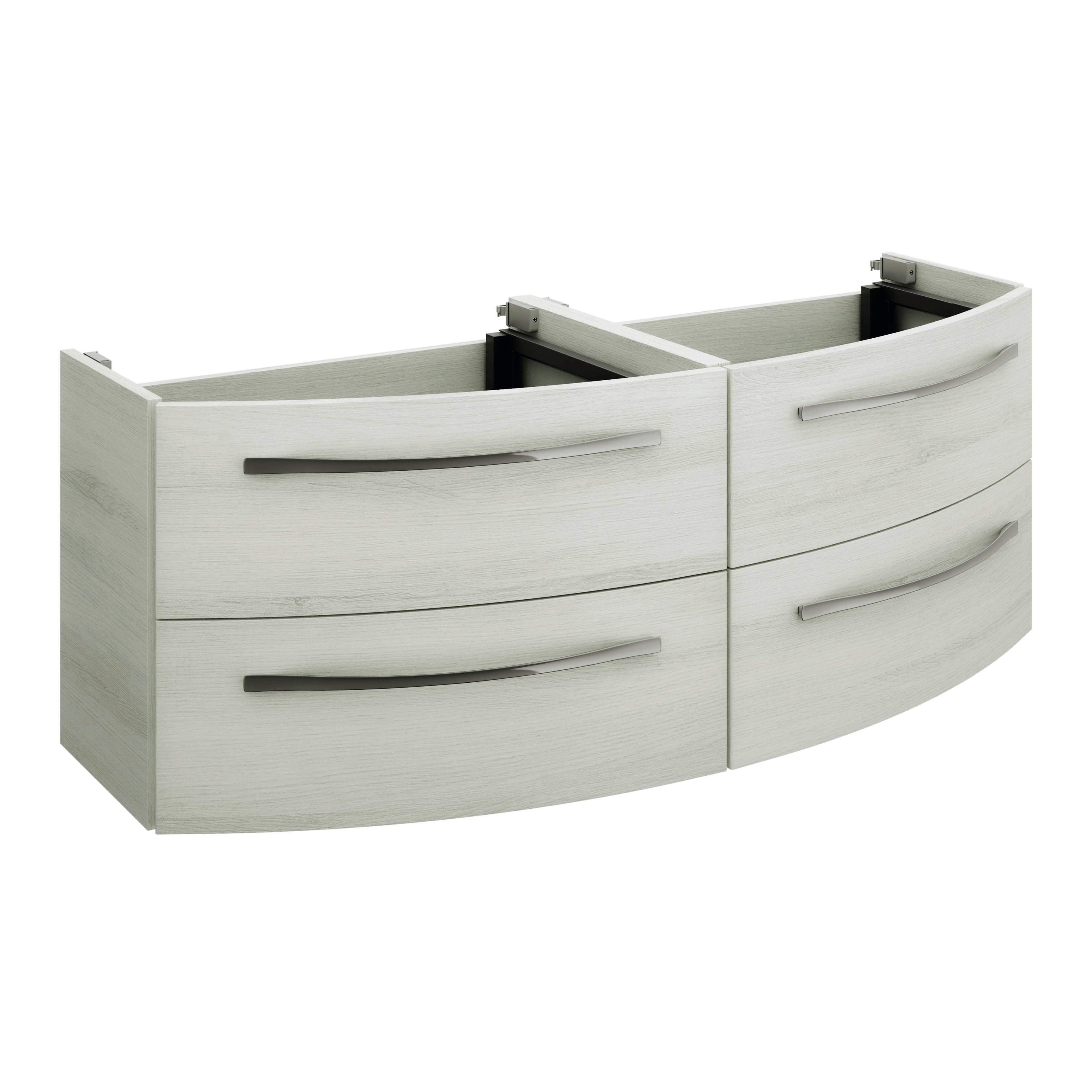 Mobile da bagno sospeso sotto lavabo L 130 x H 48 x P 48 cm rovere, 4 cassetti PELIPAL Image - 4