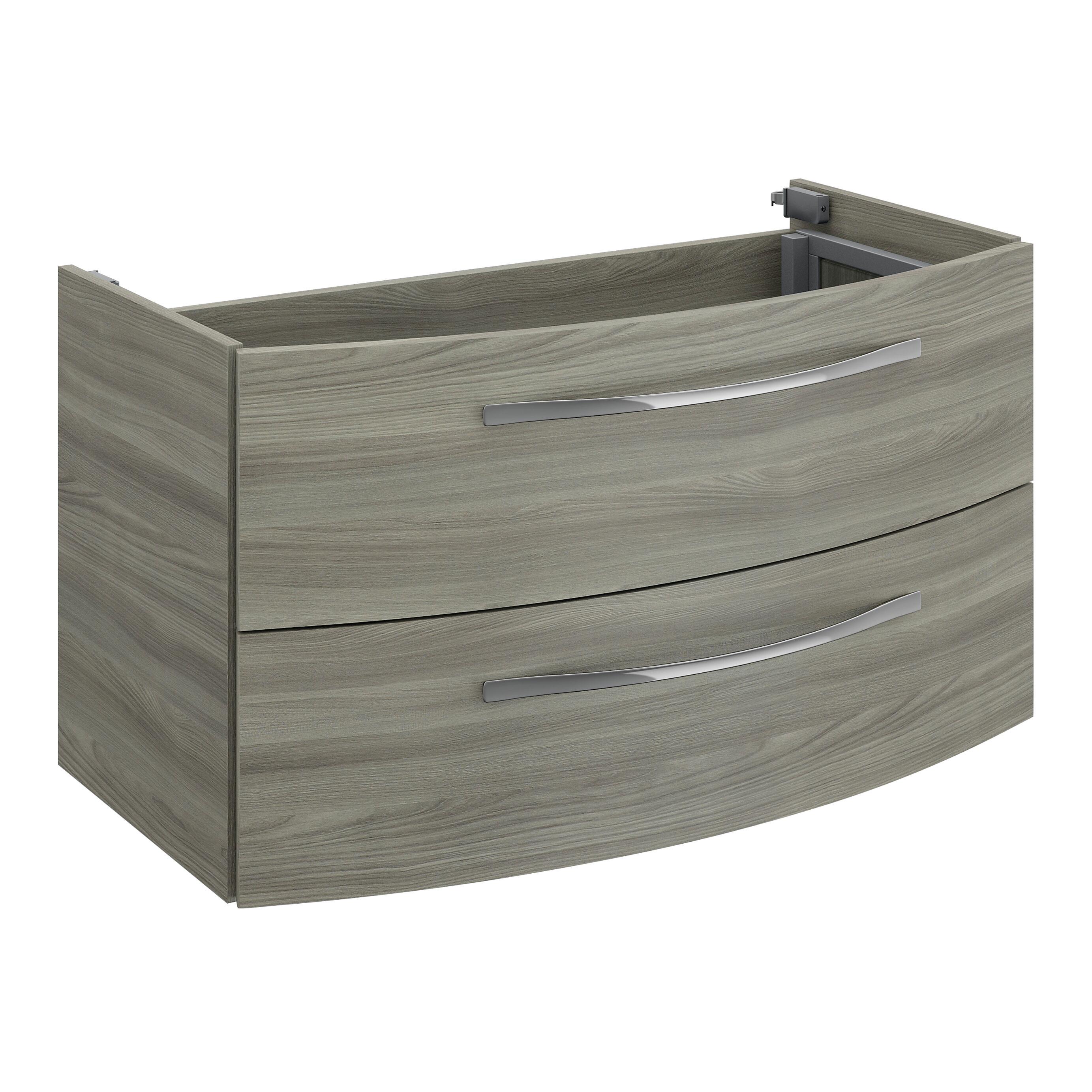 Mobile da bagno sospeso sotto lavabo L 90 x H 49 x P 48 cm grigio, 2 cassetti PELIPAL Image - 5