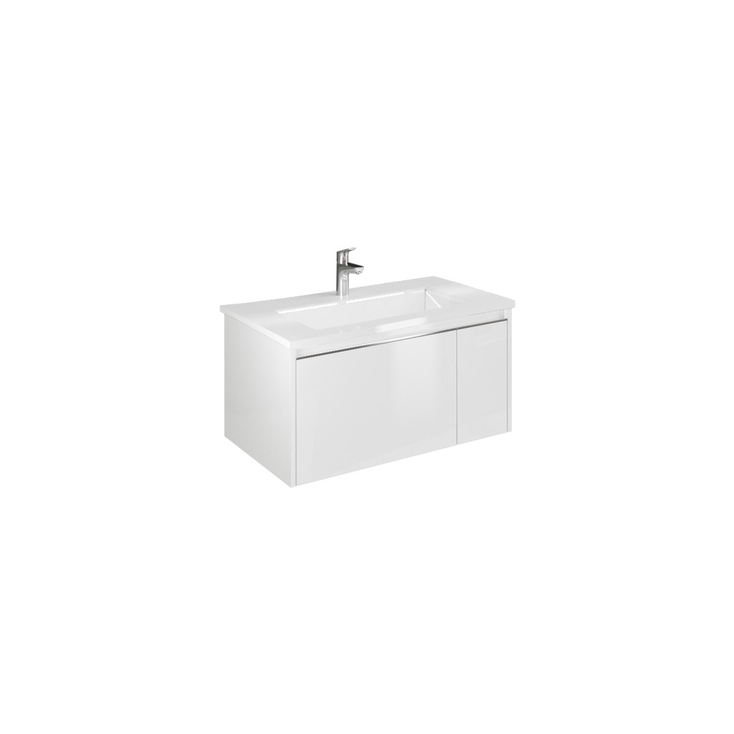 Mobile da bagno sospeso sotto lavabo L 80 x H 40 x P 45.5 cm bianco opaco, 1 cassetto, 1 anta Cielo - 3