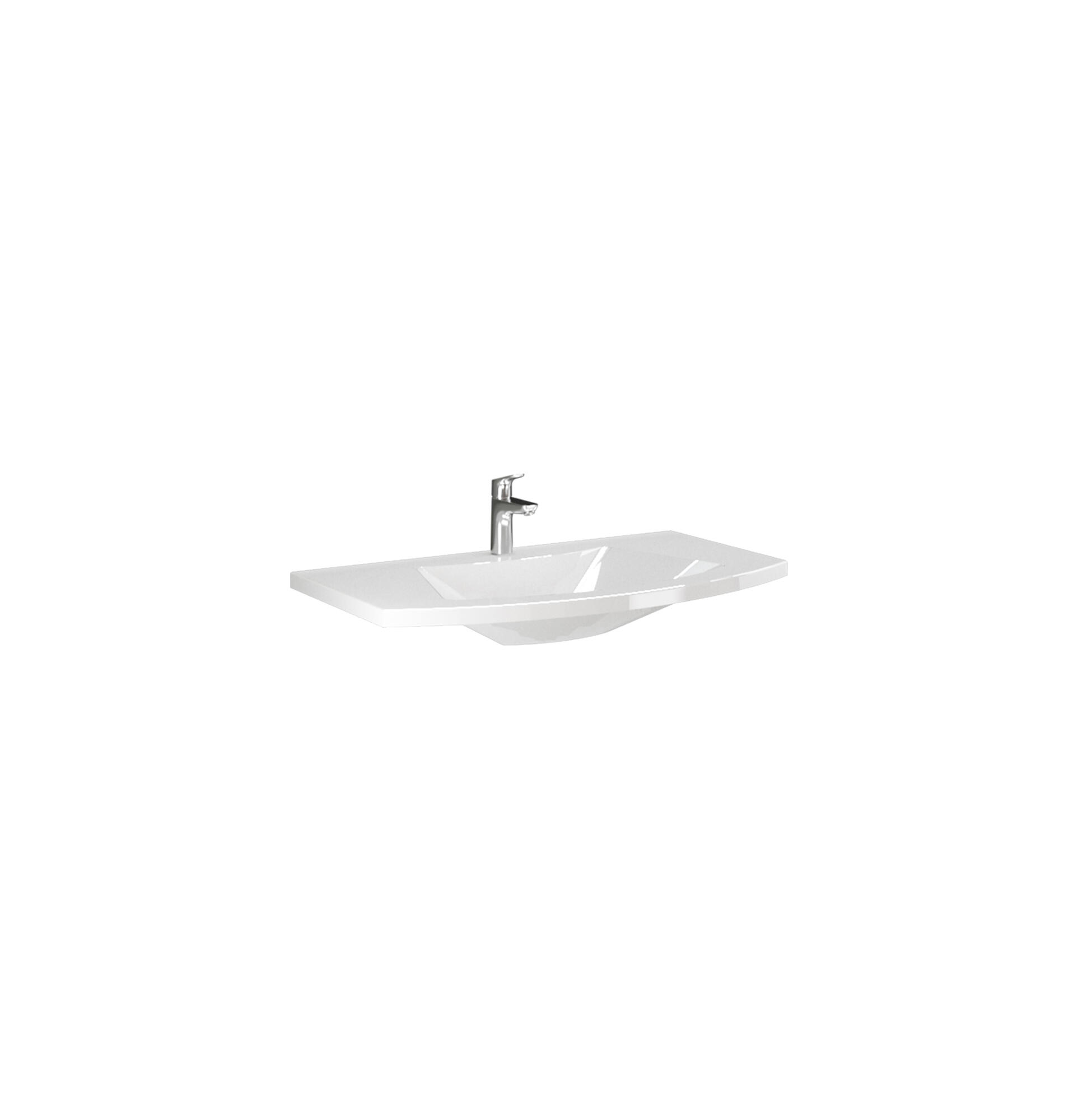 Lavabo a incasso rettangolare Sole L 80 x H 14 x P 46 cm in ceramica bianco lucido - 4