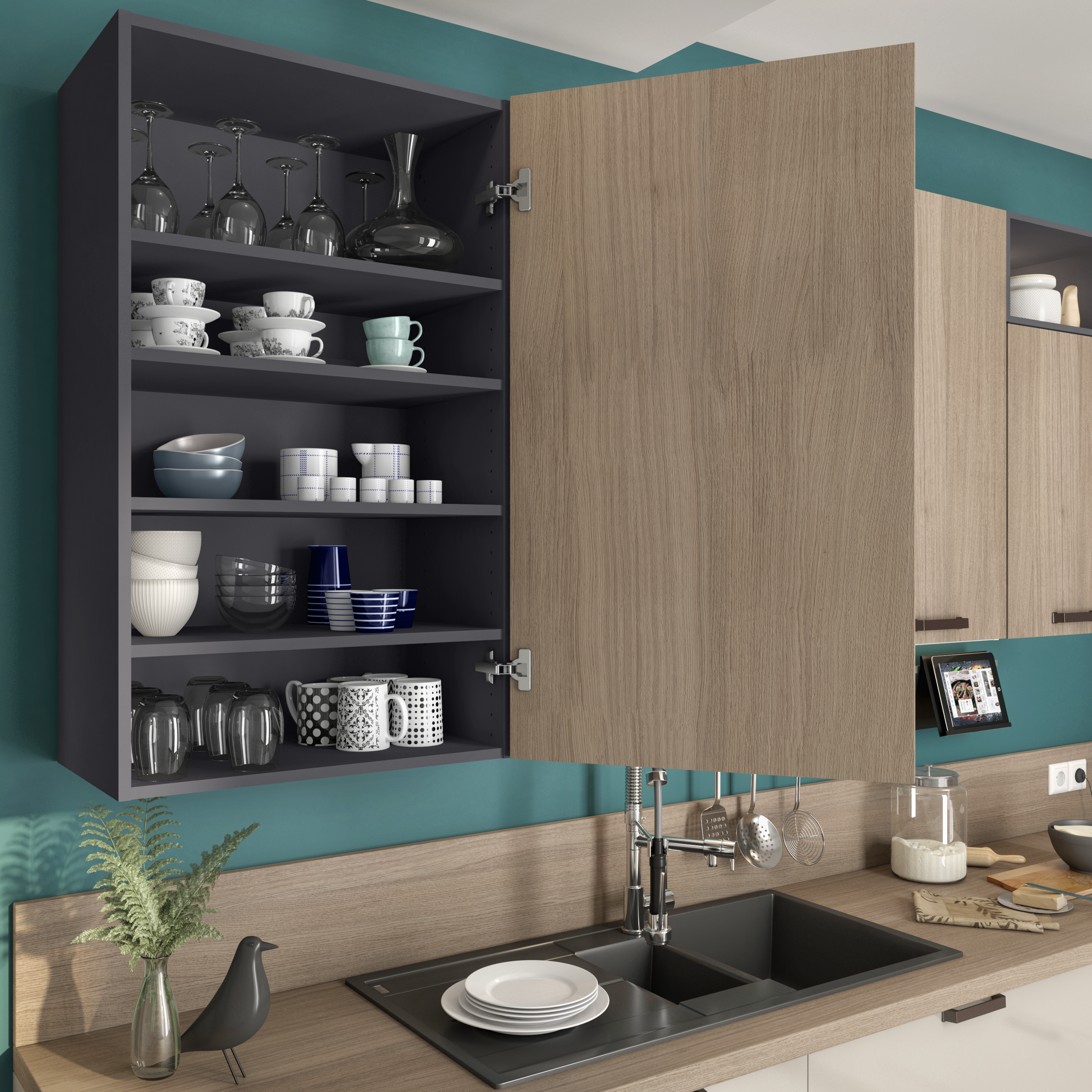 Lot de 2 Etagère pour intérieur de caisson DELINIA ID l.56.7 x P.32.8 cm - 2