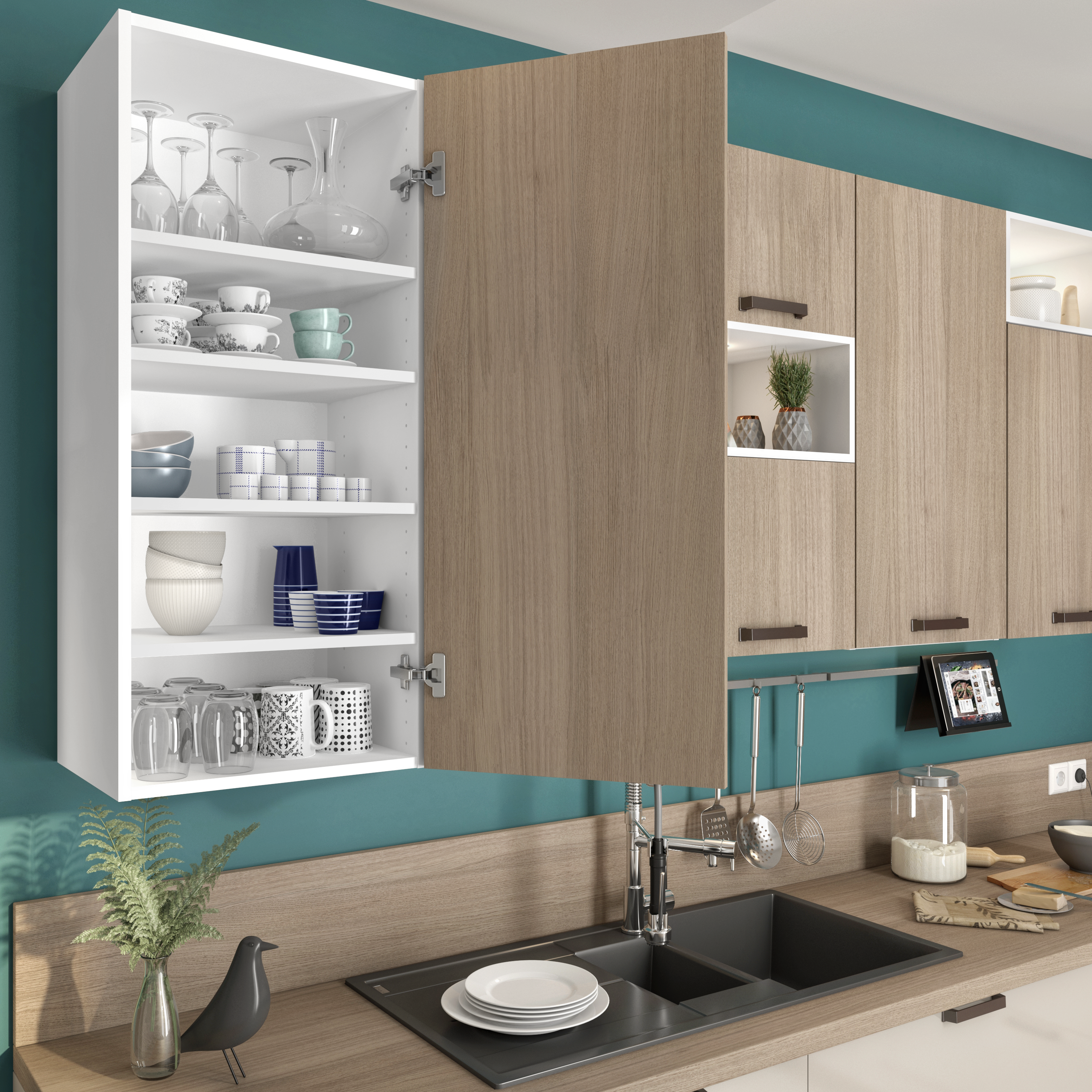 Lot de 2 Etagère pour intérieur de caisson DELINIA ID blanc l.41.7 x P.32.8 cm - 2