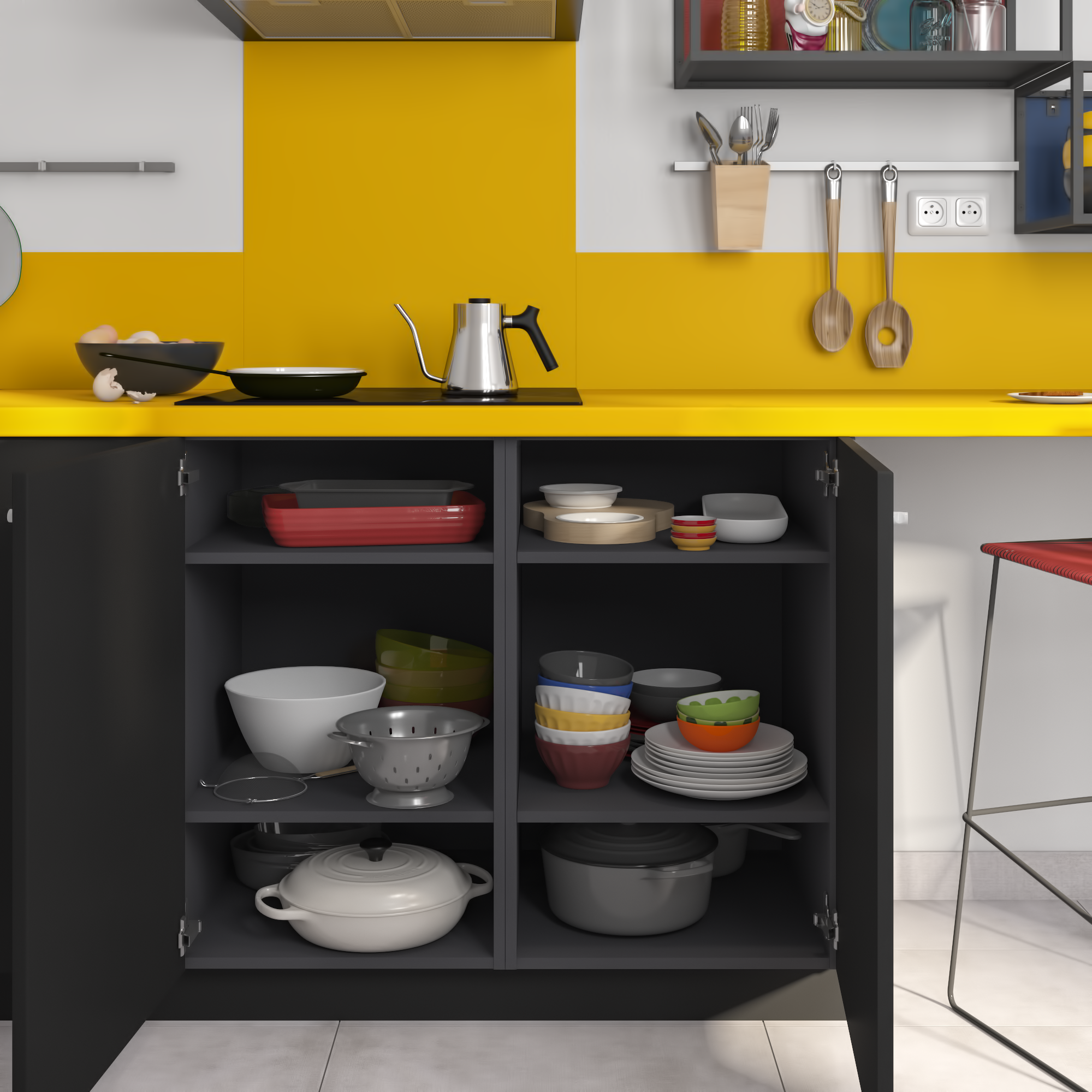 Lot de 2 Etagère pour intérieur de caisson DELINIA ID gris l.41.7 x P.51.5 cm - 2